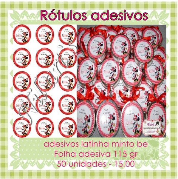 Rótulos adesivos para latinhas minto be